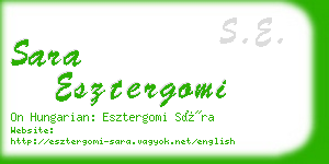 sara esztergomi business card